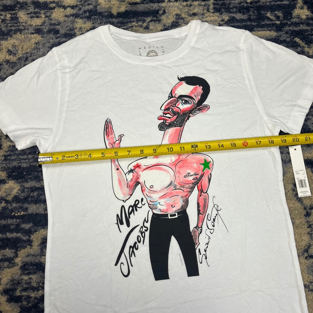 Marc Jacobs x Gerald Scarfe White Graphic T-Shirt Medium M7000229-100 NWT - Picture 7 of 8